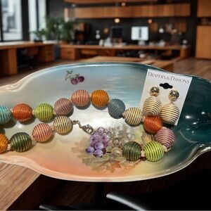 Drapers & Damons Colorful Beaded Necklace and Earring Set